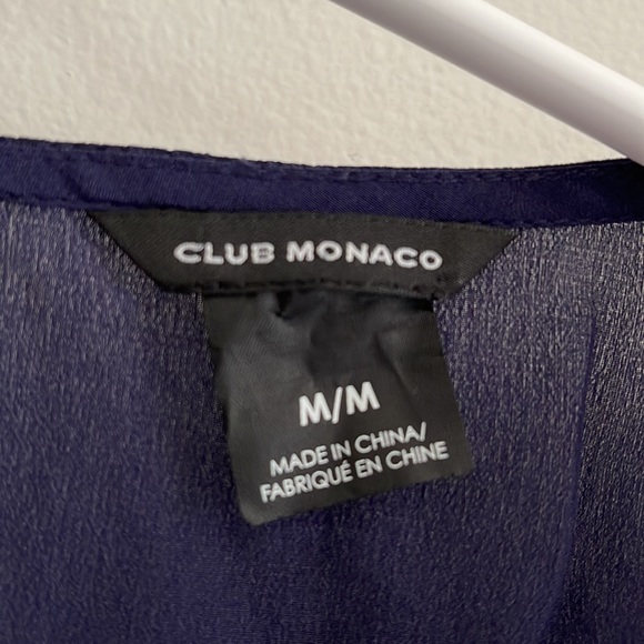 Club Monaco silk and leather open-back blouse - Picture 6 of 7